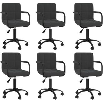 vidaXL Vidaxl - Sillas De Comedor Giratorias 6 Unidades Terciopelo Negro