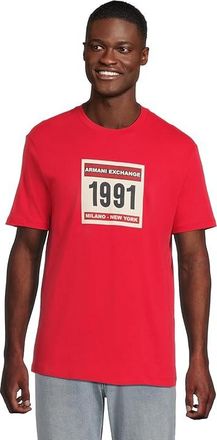 A|X Armani Exchange 1991 Graphic T-shirt Mens T Shirt Haute Red : 2XL, Cotton