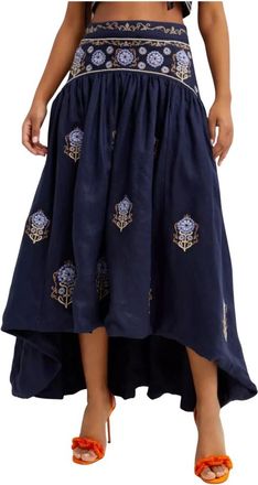 Agua Bendita Maxi Skirts, female, Blue, Size: XS Lucille Thoughts Bikini Top