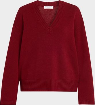Majestic Filatures V-Neck Relaxed Merino Wool Sweater