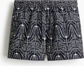 H&M Badeshorts - Marineblau/Gemustert