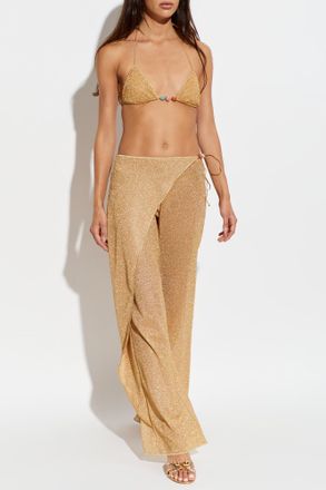 Os&eacute;ree Trousers With Lurex Thread, Womens, Gold