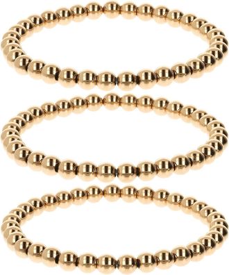 Autentica Set Of Polished Bead Stretch Bracelets