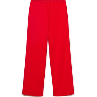 Mango Drawstring Straight Leg Pants in Red at Nordstrom, Size Large