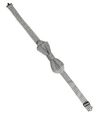 Dolce & Gabbana Polka Dot Silk Bow Tie - Silver