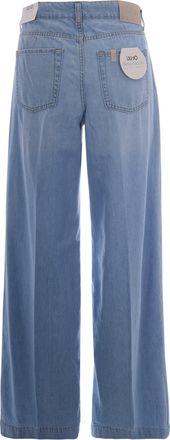 Liu Jo Womens Flared Jeans Denim Blue-Light Emerald Cotton Blue/light