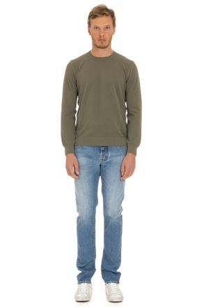 Gran Sasso Rice-Grain Cotton Crewneck Sweater