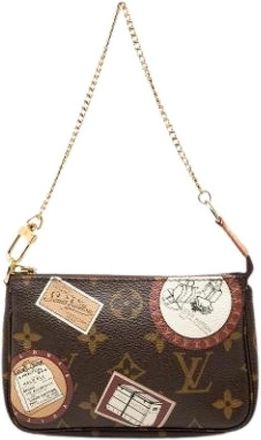 Louis Vuitton Pre-owned Mini Pochette Accessoires - Dames - Vintage Mini Tas - Bruin - ONE Size - Vintage