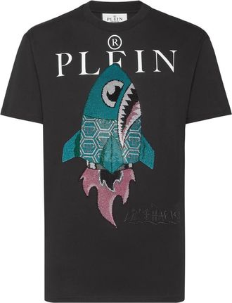Philipp Plein T-Shirt Ronde Hals Lil Monsters Gang - Dames - T-shirts - Zwart - L - Katoen - Tops