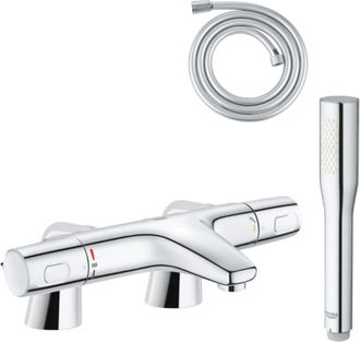 GROHE Pack Mezclador Termost&aacute;tico Grohe Trend Con Columnas + Teleducha Vitalio Get Stick 1 Jet + Flexo 1750 Mm