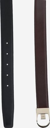 Saint Laurent Womens Smooth Leather Reversible Belt Black-Brown Calfskin Black/brown