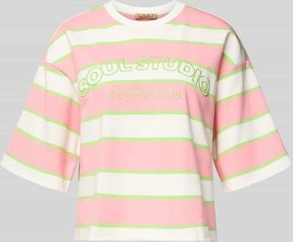 Smith & Soul Cropped Boxy Fit Sweatshirt mit Label-Stitching in Pink, Gr&ouml;&szlig;e XXL