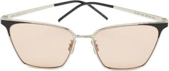 Saint Laurent Zonnebril met vierkant montuur - Zwart