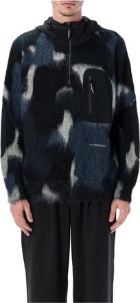 And Wander Mix Shaggy Knit Hoodie - Heren - Hoodies - Veelkleurig - S/M - Wol - Hoodies & sweatvesten