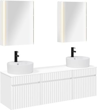vidaXL Juego De Muebles De Ba&ntilde;o 5 Uds. Blanco Madera De Ingenier&iacute;a Vidaxl