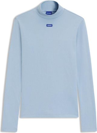 HUGO BOSS Blue-logo top in stretch cotton