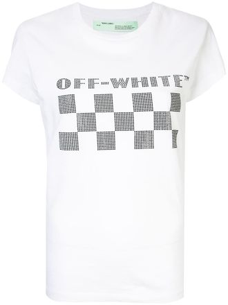 Off-white Felpa Checkerboard con logo - Bianco