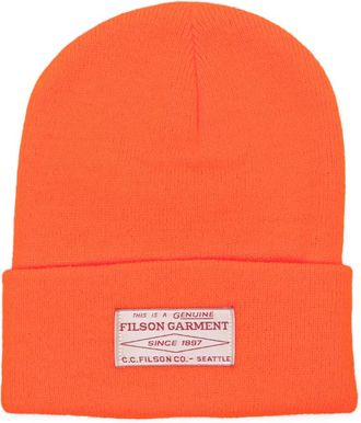 Filson logo-patch beanie - men - Acrylic - One Size - Orange