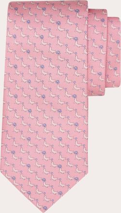 Ferragamo Uomo Cravatta in seta stampa Foca Rosa