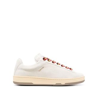 Lanvin Lite Curb Low Top Sneakers In White
