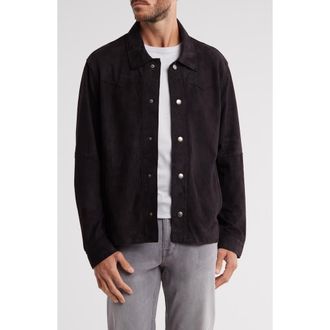 Frye Suede Long Sleeve Shacket in Navy at Nordstrom Rack, Size X-Large