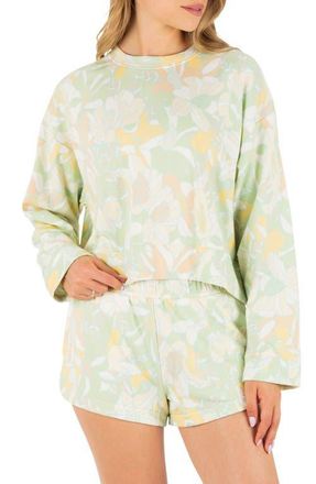 Hurley Safari Floral Boxy Crewneck Sweatshrit in Spray at Nordstrom, Size X-Small
