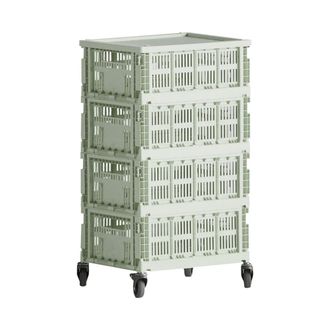 HAY Colour Crate Rollcontainer, mint, recycled