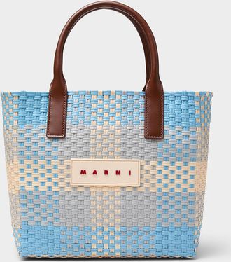 Marni Womens Colourful basket-knit tote bag