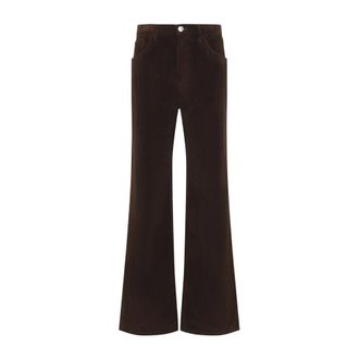 Marni Broeken, Dames, Bruin, S, Katoen, Broek met wijde pijpen en vijf zakken