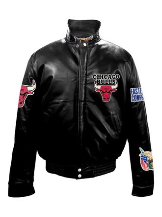 Jeff Hamilton Chicago Bulls leather puffer jacket - Black