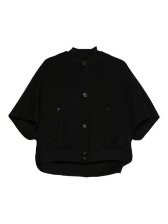 Max Mara Jack met knoopsluiting en cape - Zwart