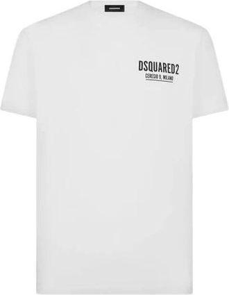 Dsquared2 T-shirt met ronde hals - Heren - T-shirts - Wit - 2XL - Katoen - Tops