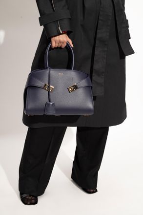 Ferragamo Hug Handbag, Womens, Navy Blue