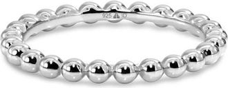 Devata Beaded Ball Ring in Rhodium Plated Sterling Silver, 2mm at Nordstrom, Size 7