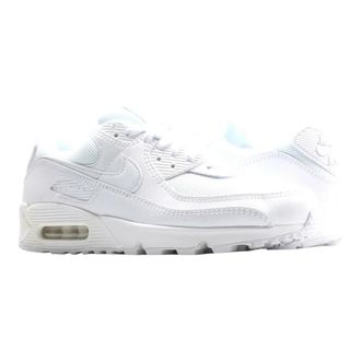 Nike Mens Nike Air Max 90 Triple White/White-Wolf Grey Running Shoes CN8490-100