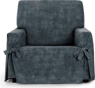 Eysa Funda sillón antimanchas con lazos gris oscuro 80 - 120cm