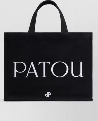 Patou medium tote bag logo button detail