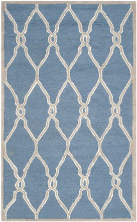 Safavieh Alfombra lana blu scuro/neutrale 122 x 183 cm