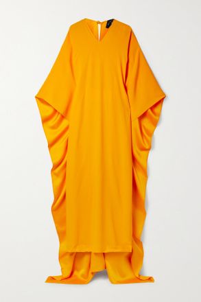 Taller Marmo + Net Sustain Eccomi Cape-effect Crepe Gown - Giallo