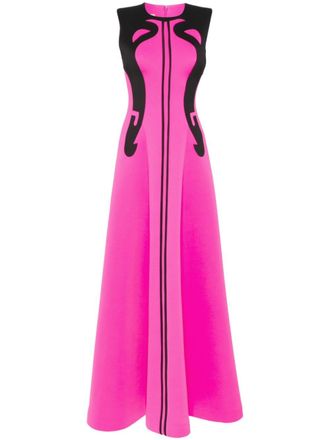Saiid Kobeisy panelled neoprene gown - Pink