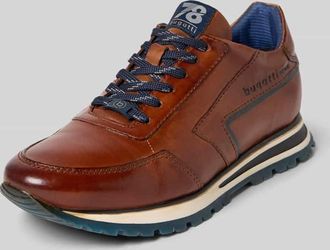 Bugatti Leder Sneaker mit Label-Detail Modell Philip in Cognac, Gr&ouml;&szlig;e 40