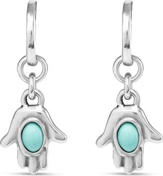 UNOde50 Hoop Earrings Metal Alloy Bathed In Sterling Silver. Hand Charm With Murano Glass