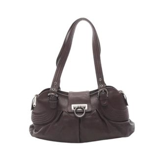 Ferragamo Pre-owned Shoulder Bags, female, Brown, Size: ONE SIZE Pre-owned Gancini Handbag