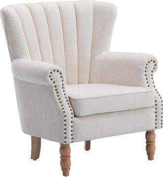 Vente-Unique Sill&oacute;n de tela crema BATOUMI