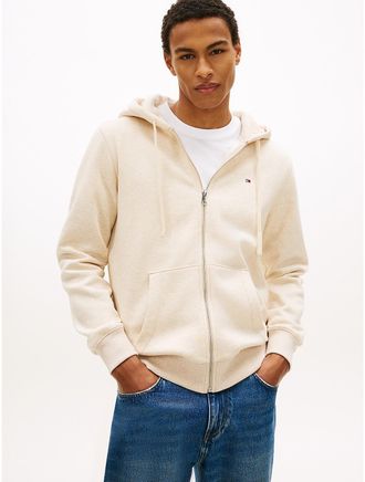 Tommy Hilfiger Mens Essential Zip Hoodie - Beige - XXXL