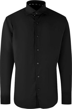 Aquascutum Heren Effen Langsleeve Shirt (Zwart)