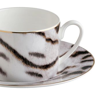 Roberto Cavalli Tea Cup & Saucer with Luxury Box in Tiger at Nordstrom