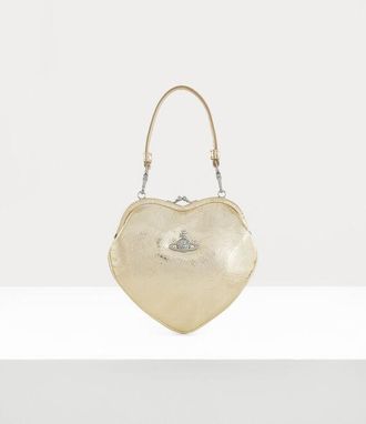 Vivienne Westwood Belle Heart Frame Purse Metallic Crinkle Gold One Size Women