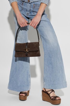 Tod's Suede Shoulder Bag, Womens, Brown
