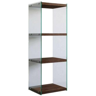 Dmora Dmora - Libreria Protea, Scaffale da ufficio, Mobile portalibri, Biblioteca, 40x35h120 cm, Noce, con imballo rinforzato, con imballo rinforzato